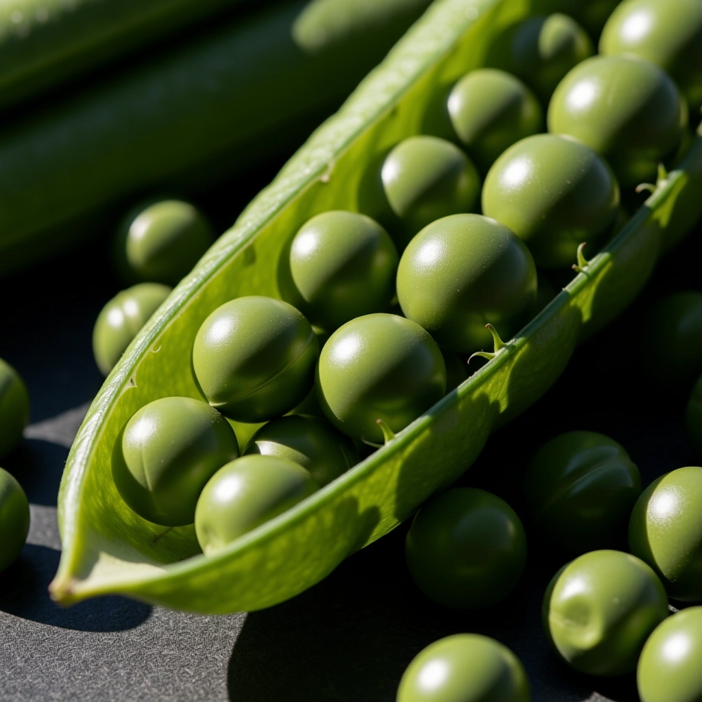 Frische grüne Erbsen als Symbol für Vitalität